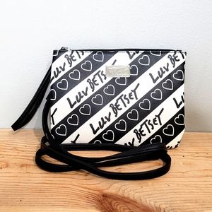 Betsey Johnson Black & White 'Luv Betsey' Diagonal Heart Crossbody